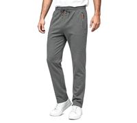 FizzPop Mens Joggers UK Tracksuit Bottoms with Zip Pockets Gym Trousers | Running, Slim Fit, Uncuffed, Cotton, Training, Open Hem, Elasticated Waist, Multiple colors available,