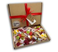 Fizzy and Jelly Sweet Mix Sweets Gift Box Hamper For Any Occasion (Kraft Box, Red Ribbon)