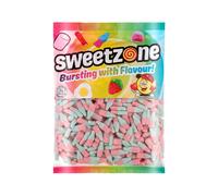 Sweetzone Fizzy Pink and Blue Bottles Halal Sweet Bags, Sweets in Bulk, Delicious Bubblegum Flavoured, Retro Sweet, Chewing Gum, Old Fashioned Sweets for Everyone, 1kg