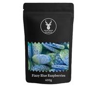 Fizzy Blue Raspberries - 400g Sweet Bag - Sour Tangy Blue Raspberry Jelly Sugar Coated Sweets for Sharing, Gifts & Parties