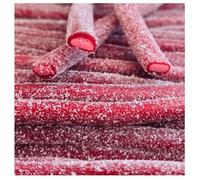 Fizzy Candy Pencil Sweets - Retro Chewy Fruit Flavours (Blue Raspberry, Strawberry, Watermelon, Peach, Multicolour) - Bulk Pick n Mix Sweets for Party Bags (500g, Strawberry)