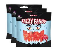 Fizzy Fangs Sweets 150g x Pack of 3 - Strawberry - Great for Trick or Treaters or Fly Away Bat Style to Eat Them Alone in Your Mausoleum and Avoid Those Sweet Creepers