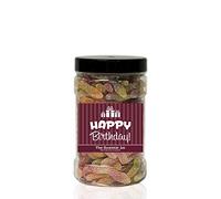 Fizzy Jelly Snakes 1kg Small Sweet Jar- A Personalised Gift Jar Filled with Your Favourite Retro Sweets! (Happy Birthday)