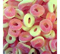 Fizzy Peach Rings | Sweets | Pink Yellow | Chewy Party Fruity Cones | HALAL (1.5kg)