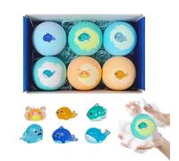 Fizzy Spa Spheres - Effervescent Cleansing Orbs, Six Colorful Aromatherapy Animal Surprise Capsules | Kids Sensory Relaxation Tub Experience Home Hotel Travel Use, Decorative Floating Foaming Water Gi