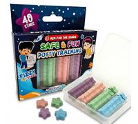 Fizzy Stars Safe & Fun Potty Training Toilet Targets, 40 Star-Shaped Tablets, Fizzing & Color Changing, 4 Colors, Ditch Those Diapers