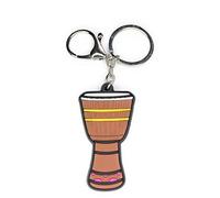 FizzyButton Gifts African Drums keyring key ring with silver tone keyring and lobster clasp