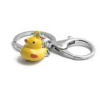 FizzyButton Gifts Animal Jingle Bell Keyring Key Ring and Lobster Clasp with Metal Bell Charm (Duckling)
