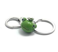 FizzyButton Gifts Animal Jingle Bell Keyring Key Ring and Lobster Clasp with Metal Bell Charm (Frog)