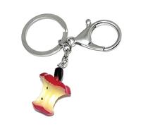 FizzyButton Gifts Apple Core Keyring Key Ring and Lobster Clasp with Resin Charm