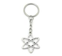 FizzyButton Gifts Atom Charm Keyring Key Ring with Silver Tone Keychain | Novelty Chemistry Physics Student Gift