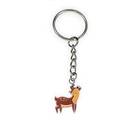 FizzyButton Gifts Baby Deer Fawn Keyring Key Ring with Enamel Charm and Silver Tone Keychain
