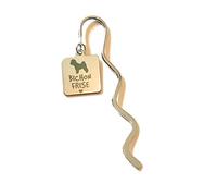 FizzyButton Gifts Bichon Frise Dog Puppy Stainless Steel Charm mini Bookmark in Gift Bag