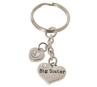 FizzyButton Gifts Big Sister Heart Keyring Key Ring with Rhinestone Charms and White Gift Box