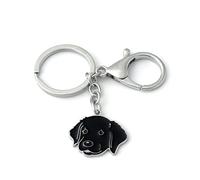 FizzyButton Gifts Black Labrador Puppy Dog Keyring Key Ring with Enamel Charm and Lobster Clasp