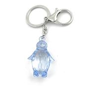 FizzyButton Gifts Blue Penguin Keyring Key Ring and Lobster Clasp with Translucent Acrylic Charm