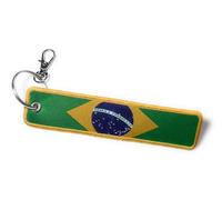 FizzyButton Gifts Brazil Brazilian Flag Keyring Key Ring Luggage Tag with Lobster Clasp