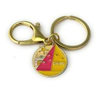 FizzyButton Gifts Cairo Pyramid Gold Tone Keyring Key Ring and Lobster Clasp with Enamel Charm