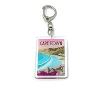 FizzyButton Gifts Cape Town Travel Keyring Key Ring with Acrylic Charm | Novelty South African Souvenir Gift, Silver Tone Keychain
