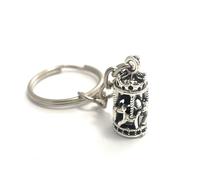 FizzyButton Gifts Carousel Merry-Go-Round Charm Keyring Key Ring with Silver Tone Keychain