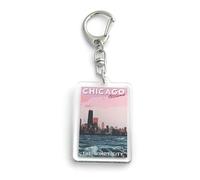 FizzyButton Gifts Chicago The Windy City Travel Keyring Key Ring