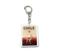 FizzyButton Gifts Chile Travel Keyring Key Ring with Acrylic Charm