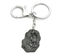 FizzyButton Gifts Dinosaur Skeleton Fossil Keyring Key Ring and Lobster Clasp with Resin Charm