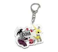 FizzyButton Gifts Doha Qatar Travel Keyring Key Ring with Acrylic Charm
