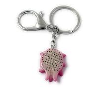 FizzyButton Gifts Dragon Fruit Keyring Key Ring and Lobster Clasp with Resin Charm