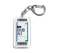 FizzyButton Gifts Dubai City Tickets Travel Keyring Key Ring with Acrylic Charm