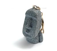 FizzyButton Gifts Easter Island Moai Statue Keyring Key Ring and Gold Tone Lobster Clasp with Resin Charm