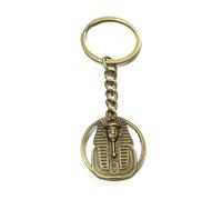 FizzyButton Gifts Egyptian Mummy Tutankhamun Charm Keyring Key Ring with Bronze Tone Keychain