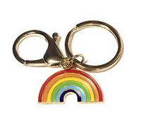 FizzyButton Gifts Enamel Rainbow Keyring Key Ring and Lobster Clasp with Gold Tone Charm