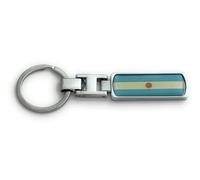 FizzyButton Gifts Flag Argentina Argentinian Keyring Key Ring with Resin Charm and Silver Tone Keychain