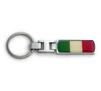 FizzyButton Gifts Flag Italy Italian Keyring Key Ring with Resin Charm and Silver Tone Keychain