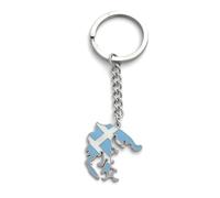 FizzyButton Gifts Flag Map Greece Greek Keyring Key Ring with Enamel and Stainless Steel Charm and Stainless Steel Keychain