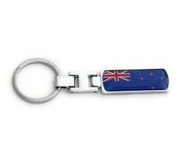 FizzyButton Gifts Flag New Zealand Keyring Key Ring with Resin Charm and Silver Tone Keychain
