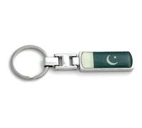 FizzyButton Gifts Flag Pakistan Pakistani Keyring Key Ring with Resin Charm and Silver Tone Keychain