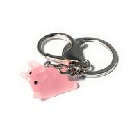 FizzyButton Gifts Flying Pig Keyring Key Ring and Lobster Clasp with Resin Charm