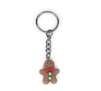 FizzyButton Gifts Gingerbread Man Keyring Key Ring with Resin Charm and Silver Tone Keychain