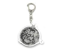FizzyButton Gifts Glitterball Keyring Key Ring and Lobster Clasp with Acrylic Charm