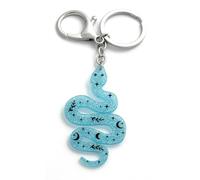 FizzyButton Gifts Glittery Blue Snake Keyring Key Ring and Lobster Clasp with Resin Charm