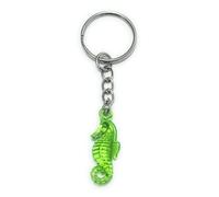 FizzyButton Gifts Green Seahorse Acrylic Charm Keyring Key Ring with Silver Tone Keychain