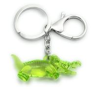 FizzyButton Gifts Green Translucent Alligator Crocodile Keyring Key Ring and Lobster Clasp with Acrylic Charm