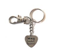 FizzyButton Gifts I love my Cocker Spaniel Dog Puppy Keyring Key Ring with Stainless Steel Charm and Turquoise Gift Box