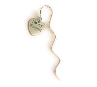 FizzyButton Gifts I Love My Whippet Dog Mini Bookmark in Gift Bag | Stainless Steel Heart Charm, Silver Tone Book Mark, Organza Gift Bag, Novelty Pet Owner Gift