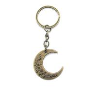 FizzyButton Gifts I Love You to the Moon and Back Bronze Tone Charm Keyring Key Ring