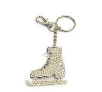 FizzyButton Gifts Ice Skate keyring key ring with enamel and rhinestone charm and lobster clasp
