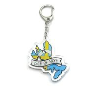 FizzyButton Gifts Isle of Skye Map Flag Travel Keyring Key Ring with Acrylic Charm