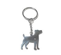 FizzyButton Gifts Jack Russell Terrier Puppy Dog Keyring Key Ring with Stainless Steel Silhouette Charm and Turquoise Gift Box